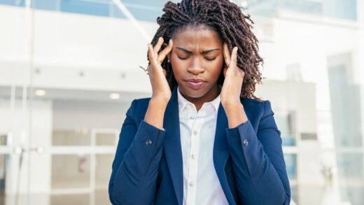 Woman with headache
